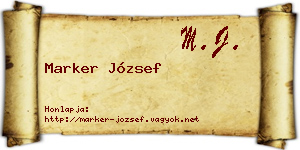 Marker József névjegykártya